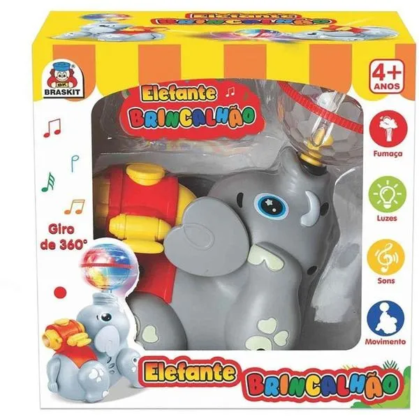 Brinquedo Musical Elefante Brincalhão com Luzes e Som para Bebê Braskit Brinquedo Musical Elefante com Luzes e Som para Bebê Braskit