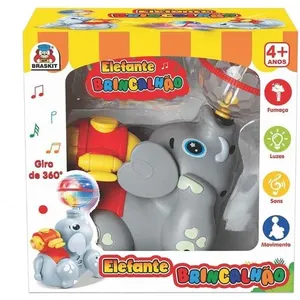 Brinquedo Musical Elefante Brincalhão com Luzes e Som para Bebê Braskit Brinquedo Musical Elefante com Luzes e Som para Bebê Braskit