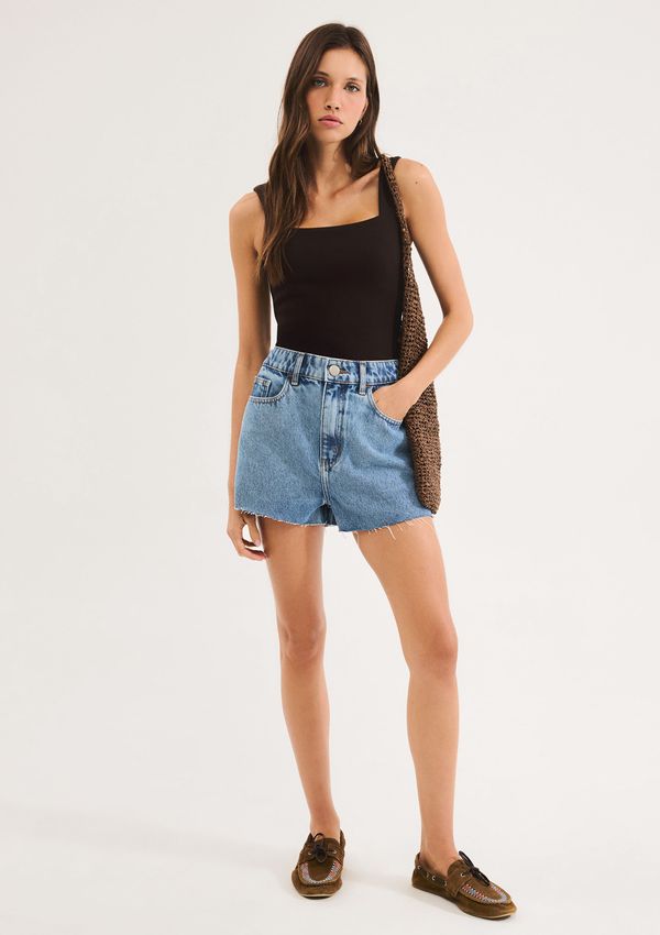 Shorts Jeans Feminino Barra A Fio - Azul 036