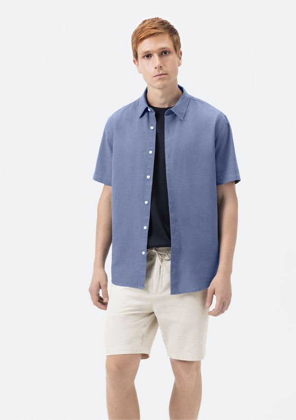 Bermuda Masculina Reta Com Linho - Bege 038
