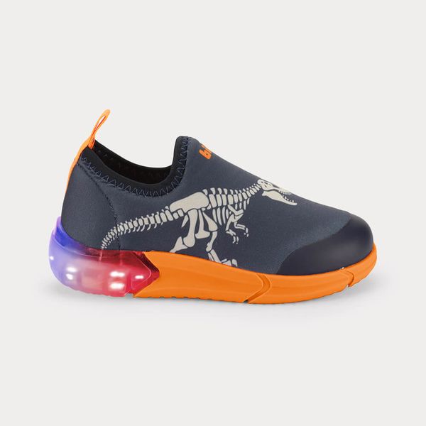 Tênis Infantil Bibi Space Azul de Dinossauro 1228173 28