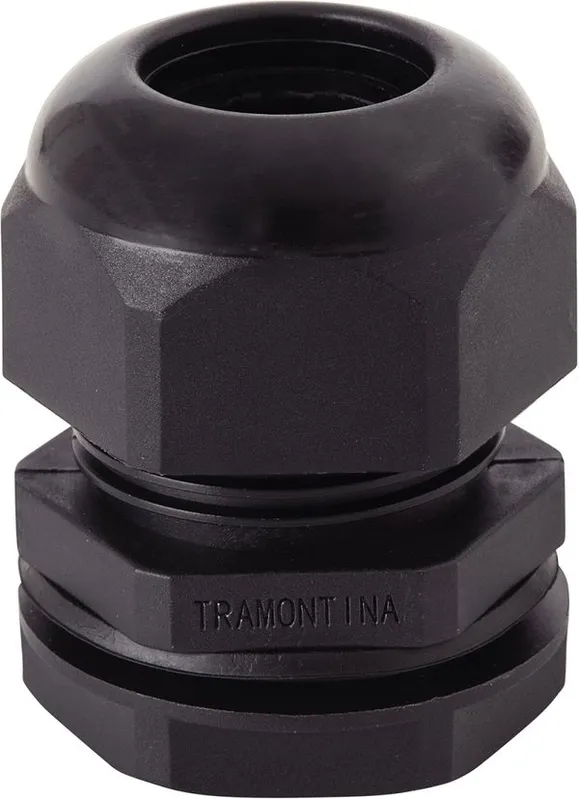 Conector Prensa Cabos 1/2 Pol Com Bucha Preto Tramontina