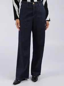 Calça Jeans Pantalona Mokkai Feminina AZUL 38