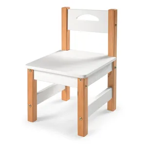 Cadeira Infantil Pumba em Madeira e MDF Branco e Amêndoa Branco/Amêndoa