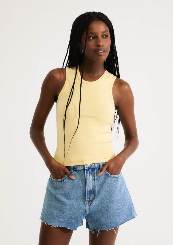 Regata Feminina Ribana Com Elastano - Amarelo XP