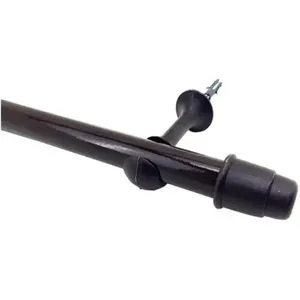 Kit Varão para Cortina Real Simples 19mm 3 Metros Imbuia 19121 47 com Ponteiras e Ganchos Couselo Kit Varão para Cortina Real Simples 19mm 3 Metros Imbuia 19121 47 Couselo