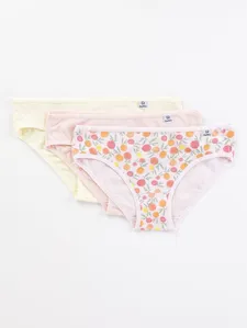 Kit com 03 Calcinhas Juvenil Para Menina - ROSA/AMARELO/SALMAO PP