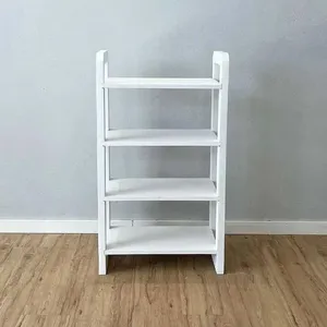 Aparador Linea Slim 4 Prateleiras Pinus 54cm Branco Artfactory Design