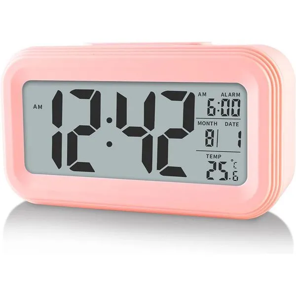 Despertador Digital Yuanraner com Temperatura Inteligente Rosa A-MBI