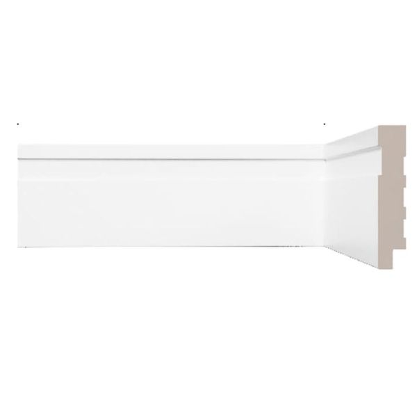 Rodapé Poliestireno Frisado Vinil Forte Rodapé Poliestireno Branco Frisado 7x1,0x240cm