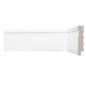 Rodapé Poliestireno Frisado Vinil Forte Rodapé Poliestireno Branco Frisado 7x1,0x240cm