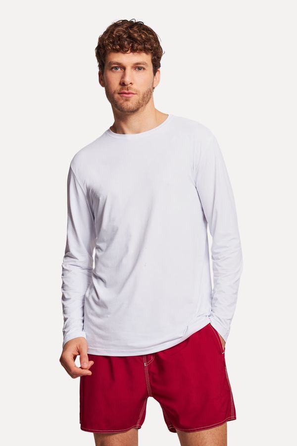 Camiseta Manga Longa Básica Uv Branco - G
