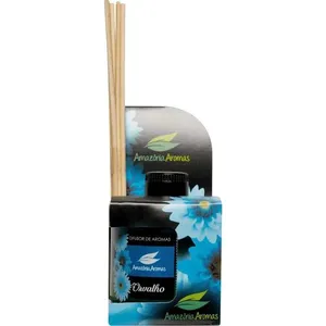 Difusor de Ambientes Orvalho para Perfumar Casa por Mais Tempo com Varetas em Madeira Amazônia Aromas Difusor de Ambientes Orvalho 270ML com Varetas em Madeira para Salas e Quartos Amazônia Aromas