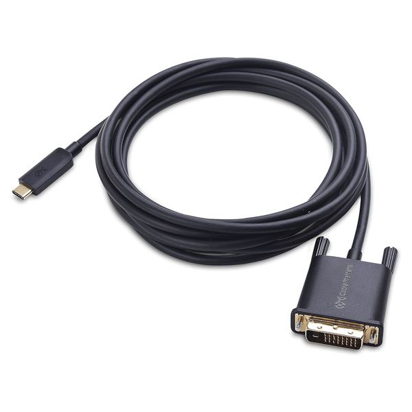 Cabo Adaptador de Vídeo - USB-C > DVI 1,8m - Cable Matters 201039-BLK-6 (Preto, FHD, Thunderbolt 3)