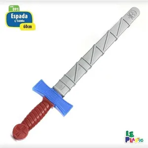 Espada de Fantasia com Bainha Plástico 60CM Pacote com 6 Unidades Cores Sortidas Le Plastic Espada de Fantasia com Bainha Plástico 60CM Kit 6 Unidades Le Plastic