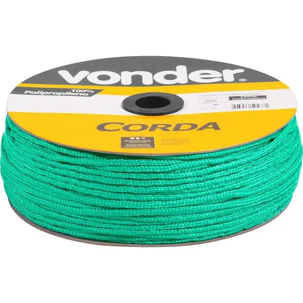 Corda Multifilamento Trançada 5mm x 250m Verde - VONDER