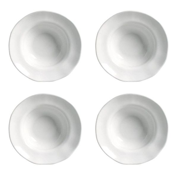 Conjunto De Pratos Para Entrada/sobremesa 04 Peças Orgânico New White Porto Brasil