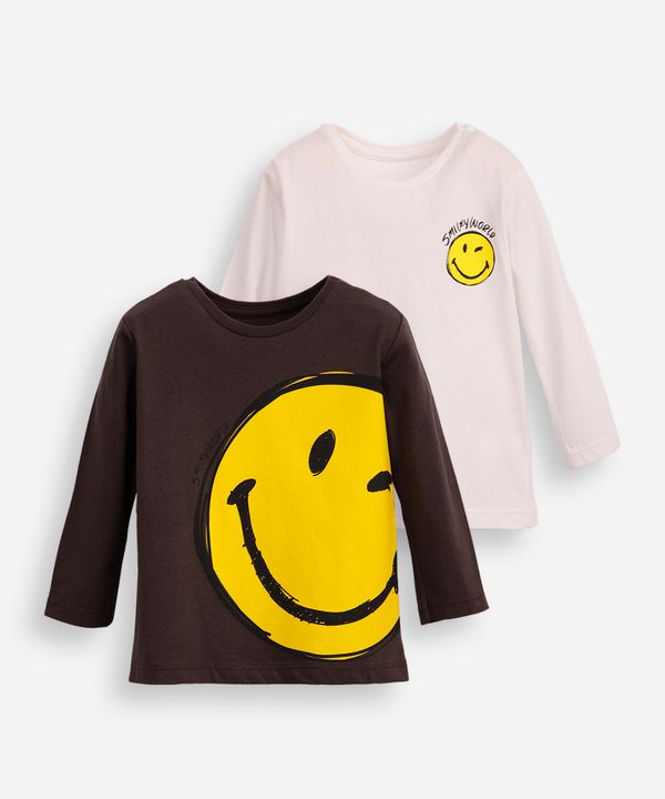 kit de 2 blusas infantis manga longa smileyworld colorida 3