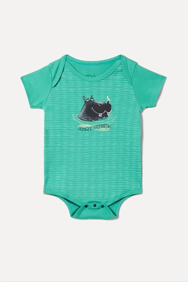 Macaquinho Body Bb Estampa Jungle Fresh Verde - G