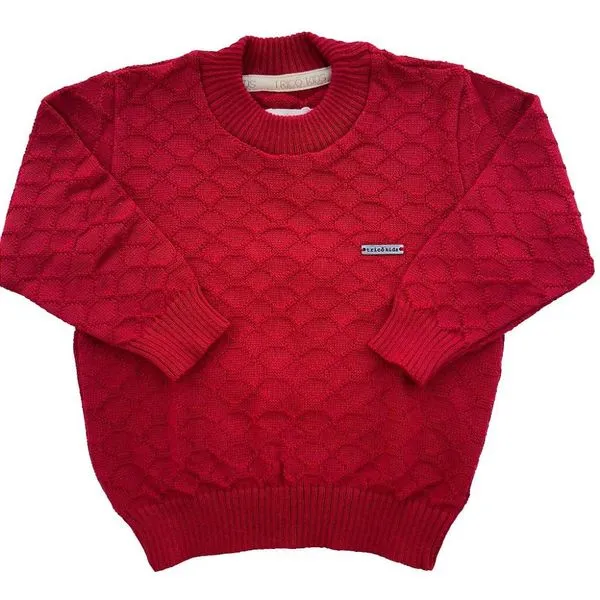 Blusa de Tricô Gael Texturizada Vermelho 10