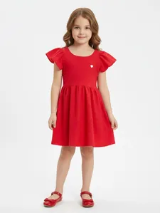 Vestido Infantil Para Menina - VERMELHO 4