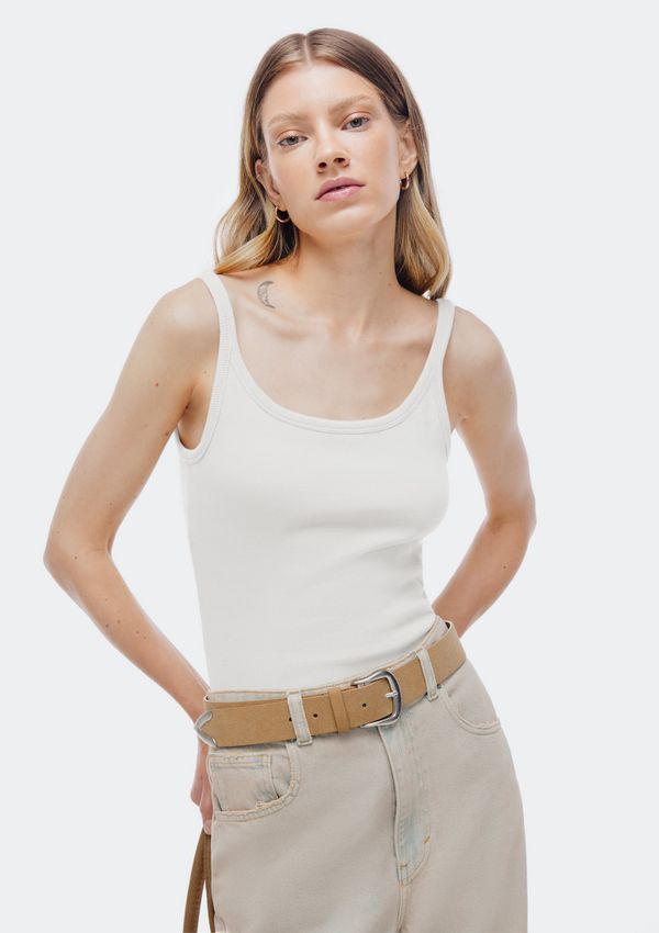 Regata Decote U Em Ribana - Off white P