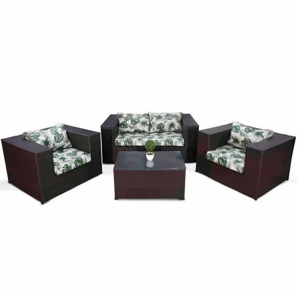 Conjunto De Sofá Elegance Fibra Sintética Marrom - Iguatu Móveis (MP)