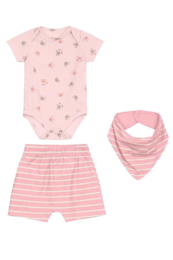 Conjunto bebê unissex com babador Brandili Baby - P