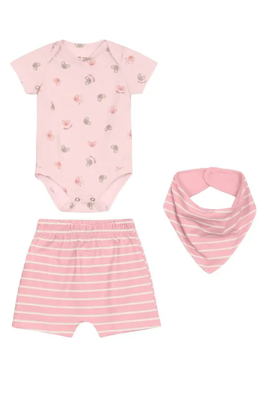 Conjunto bebê unissex com babador Brandili Baby - P