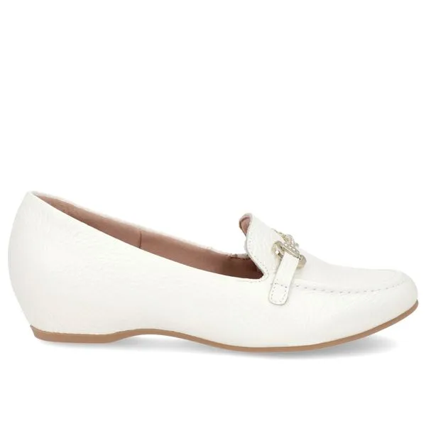 Loafer Off-White Couro Salto Embutido 36