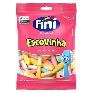 Bala Gelatina Fini Escovinha Sabores Sortidos 80g