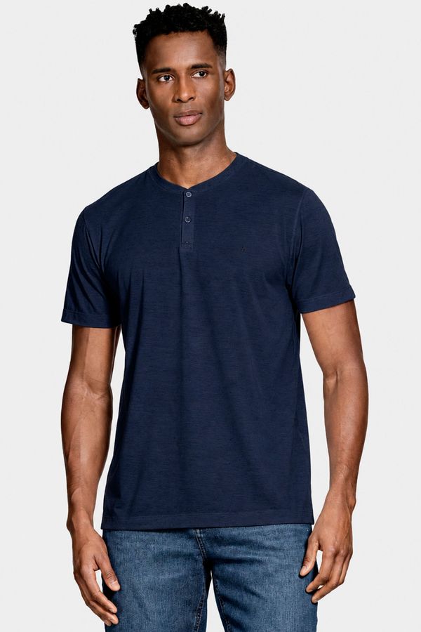 Camiseta Manga Curta Portuguesa em Blend de Linho Marinho - G