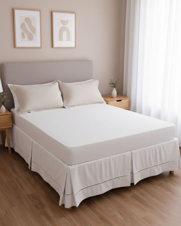 Saia Para Cama Box King Size Casanova Ponto Palito Branca UN