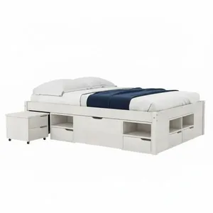 Cama Charme Queen Size Branco Lavado - Links Móveis