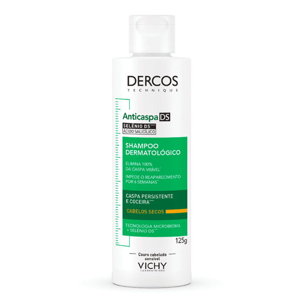Shampoo Anticaspa e Coceira Vichy Dercos DS para Cabelos Secos 125g