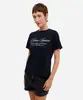 camiseta feminina com algodão bordada times square azul G