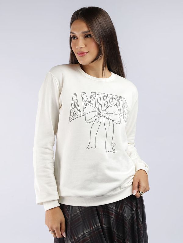 Moletom Felpado Feminino OFF WHITE P
