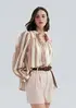 Blusa Feminina Manga Longa Listrada - Bege G