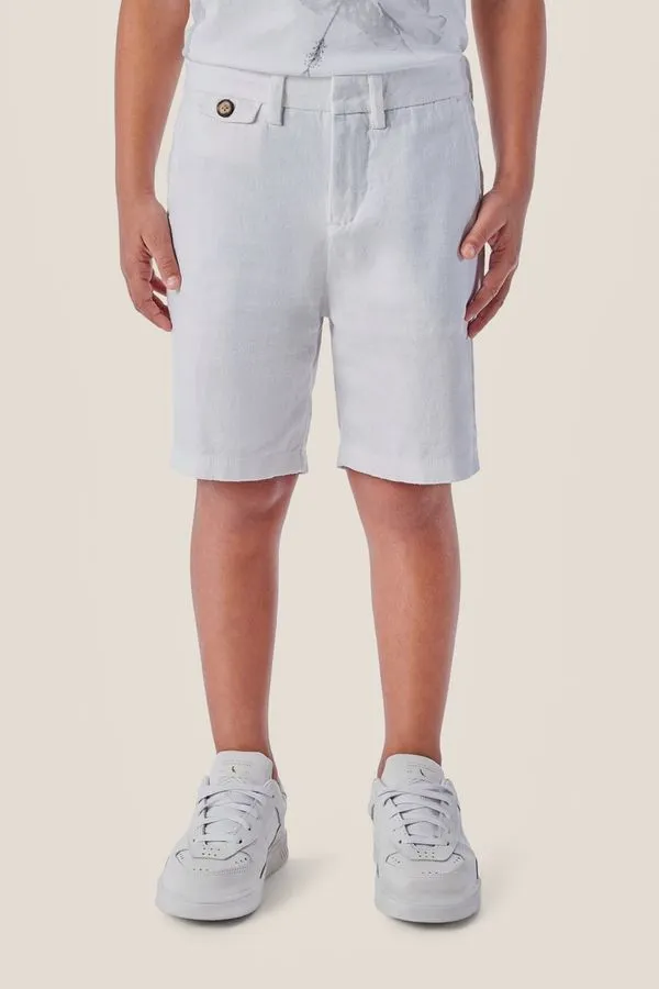 Bermuda Reserva Mini Casual Linho Branco - 02