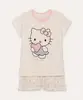 pijama de algodão infantil hello kitty com glitter off white 8
