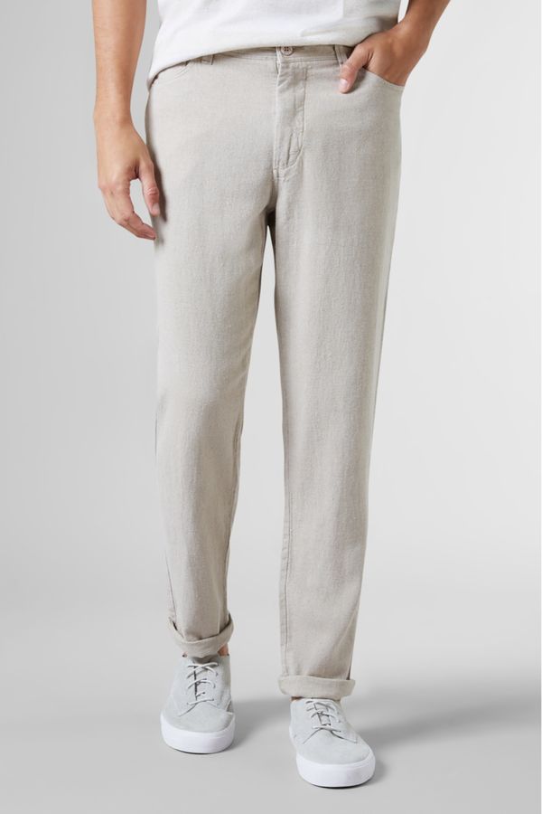 Calça 5 Pockets Linho Palha Am - 48