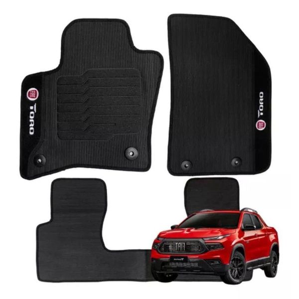 Tapete De Borracha Fiat Toro 2016 Em Diante 3 Peças