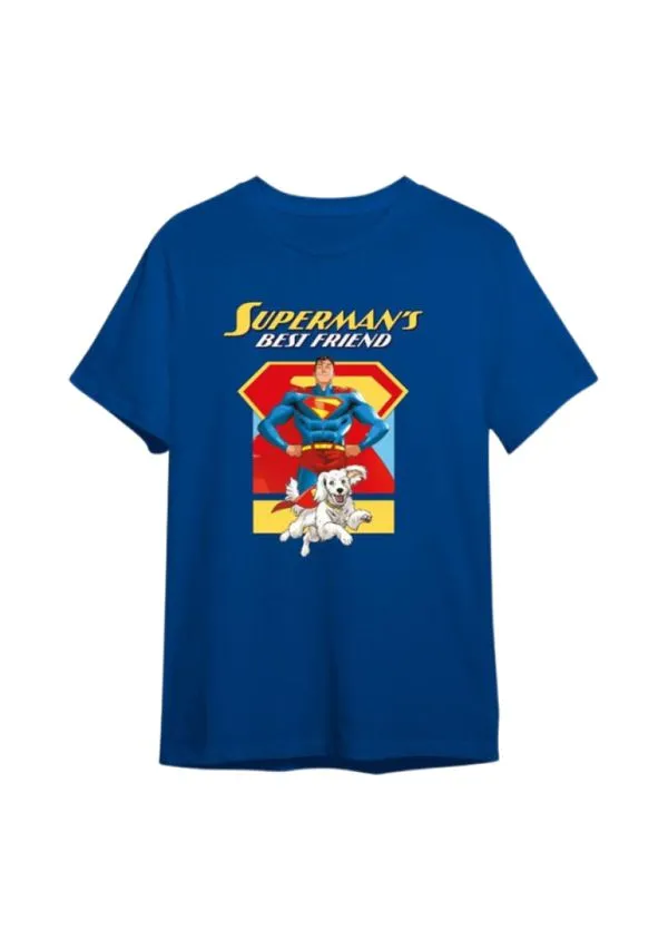 Camiseta Algodão Azul Manga Curta Superman BFF M / Azul