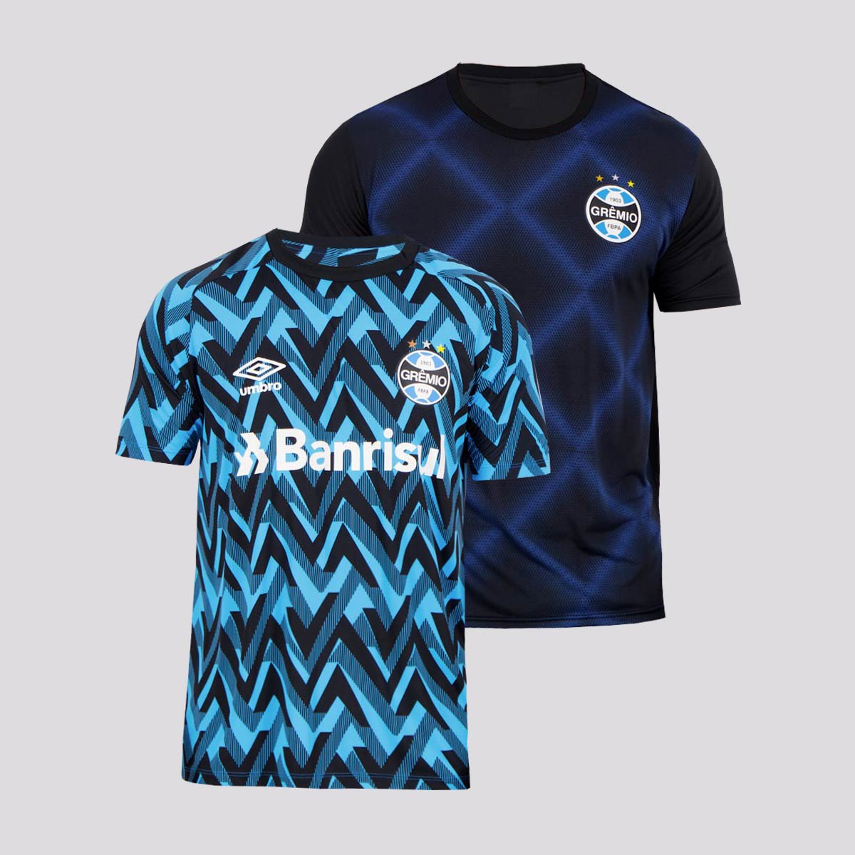 Kit de 2 Camisas Grêmio Aquecimento 2021 + Torcedor