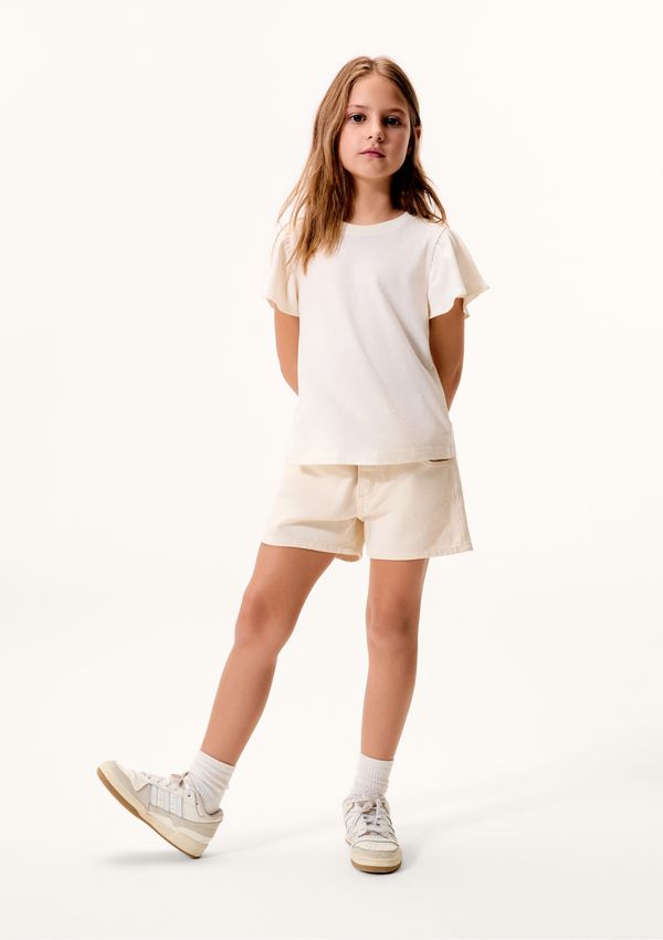 Blusa Infantil Menina Regular Com Babados - Off white 014