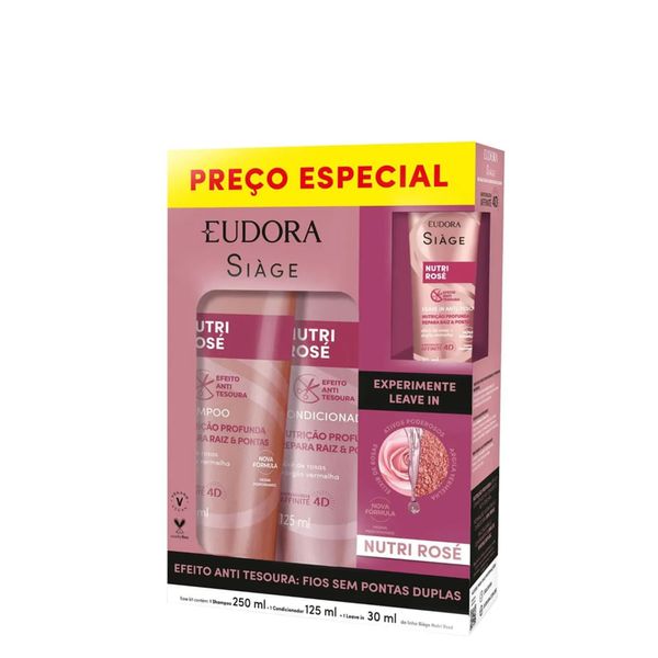 Kit Siage Shampoo Nutri Rose 250ml + Condicionador 125ml