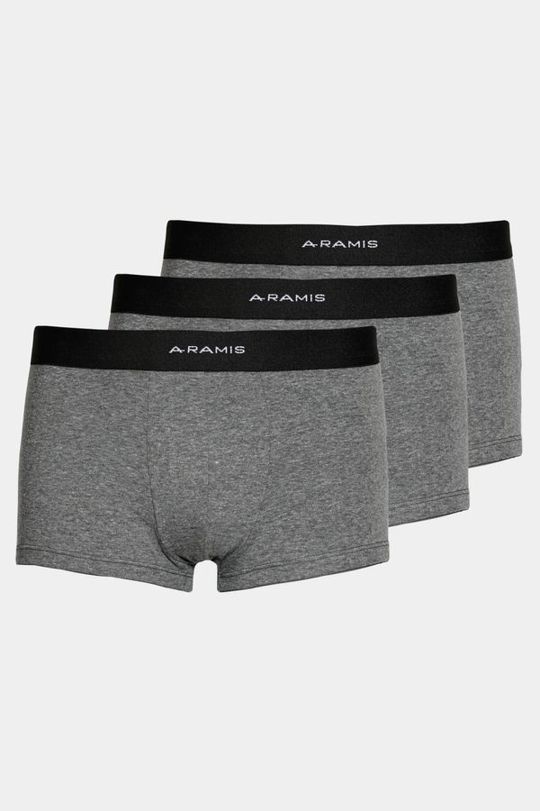 Kit 3 Cuecas Boxer Curta Cotton Cinza Mescla - M