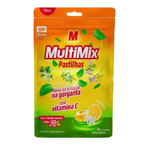 Pastilha Multimix Limão E Menta 10 Unidades