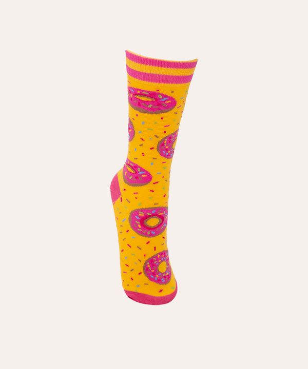 meia donuts cano longo amarelo 37-40