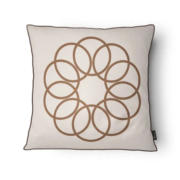Capa Almofada Moment MT24156 Linho Com Cordão Cru Avelã 43x43cm MT24156 - Tuti Gottô